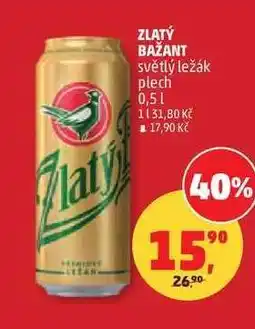 Penny Market ZLATÝ BAŽANT světlý ležák plech 0,5 l nabídka