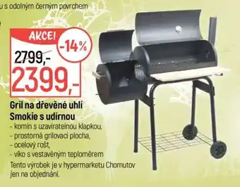 Gril na dřevěné uhlí Smokie s udírnou