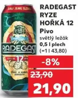 Kaufland RADEGAST RYZE HOŘKÁ 12 Pivo světlý ležák nabídka