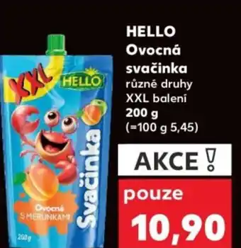 Kaufland HELLO Ovocná svačinka nabídka