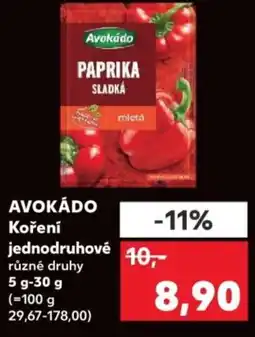 Kaufland AVOKÁDO Koření jednodruhové nabídka