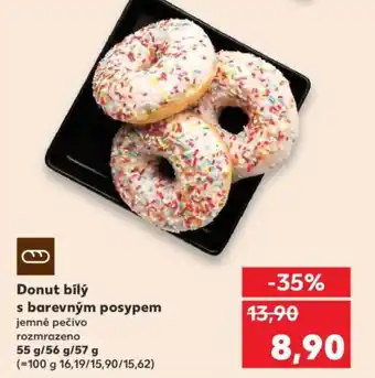 Kaufland Donut bílý s barevným posypem nabídka