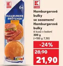 Kaufland Hamburgerové bulky se sezamem/ Hamburgerové nabídka