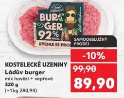 Kaufland KOSTELECKÉ UZENINY Ládův burger nabídka