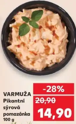 Kaufland VARMUŽA Pikantní sýrová pomazánka nabídka