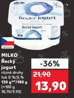Kaufland MILKO Řecký jogurt nabídka