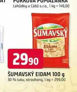 Trefa ŠUMAVSKÝ EIDAM 100 g 30% tuku, strouhaný nabídka
