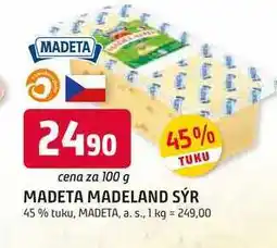 Trefa MADETA MADELAND SÝR 45% tuku nabídka
