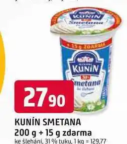Trefa KUNÍN SMETANA 200 g +15 g zdarma ke šlehání, 31% tuku nabídka