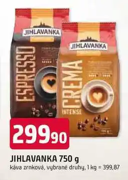 Trefa JIHLAVANKA 750 g káva zrnková, vybrané druhy nabídka