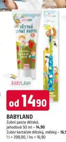 Trefa BABYLAND Zubní pasta dětská, jahodová nabídka