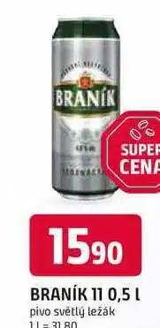 Trefa BRANÍK 11 0,5 L pivo světlý ležák plech nabídka
