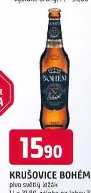 Trefa KRUŠOVICE BOHÉM pivo světlý ležák nabídka