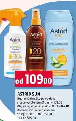 Trefa ASTRID SUN Hydratační mléko po opalování s beta-karotenem nabídka
