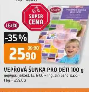 Trefa LE & CO VEPŘOVÁ ŠUNKA PRO DĚTI nabídka