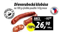 ZEMAN Dřevorubecká klobása na 100 g výrobku použito 143g masa nabídka