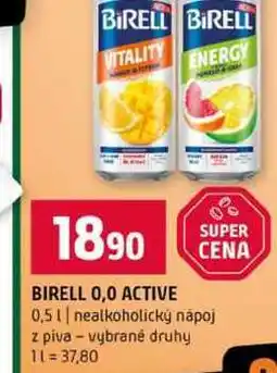 Terno BIRELL 0,0 ACTIVE 0,5l nealkoholický nápoj z piva vybrané druhy nabídka