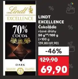Kaufland LINDT EXCELLENCE Čokoláda nabídka
