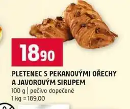 Terno PLETENEC S PEKANOVÝMI OŘECHY A JAVOROVÝM SIRUPEM 100 g pečivo dopečené nabídka