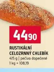Terno RUSTIKÁLNÍ CELOZRNNÝ CHLEBÍK 415 g pečivo dopečené nabídka