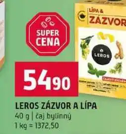 Terno LEROS ZÁZVOR A LÍPA 40 g čaj bylinný nabídka