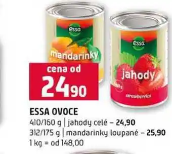 Terno ESSA OVOCE 410/160 g jahody celé 312/175 g mandarinky loupané nabídka