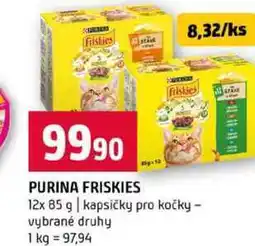 Terno PURINA FRISKIES 12x 85 g kapsičky pro kočky vybrané druhy nabídka