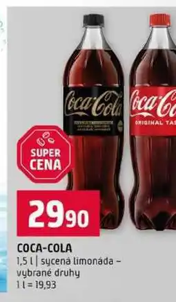 Terno COCA-COLA 1,5l sycena limonáda vybrané druhy nabídka