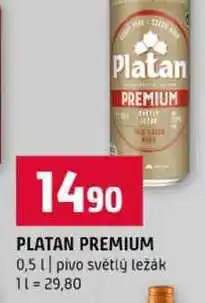 Terno PLATAN PREMIUM 0,5l pivo světlý ležák nabídka