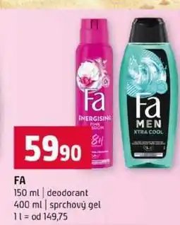 Terno FA 150 ml deodorant 400 ml sprchový gel nabídka
