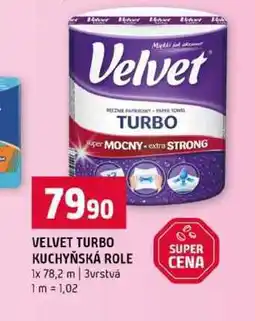 Terno VELVET TURBO KUCHYŇSKÁ ROLE 1x 78,2 m 3vrstvá nabídka