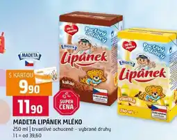 Terno MADETA LIPÁNEK MLÉKO 250 ml trvanlivé ochucené vybrané druhy nabídka