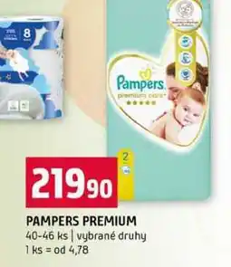 Terno PAMPERS PREMIUM 40-46 ks vybrané druhy nabídka