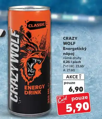Kaufland CRAZY WOLF Energetický nápoj nabídka