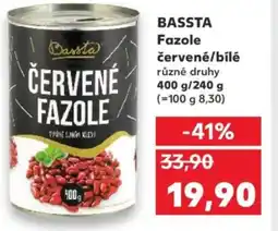 Kaufland BASSTA Fazole červené/bílé nabídka