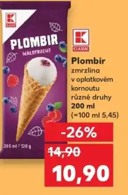 Kaufland Plombir zmrzlina nabídka