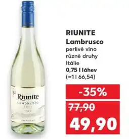 Kaufland RIUNITE Lambrusco nabídka