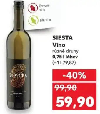 Kaufland SIESTA Víno nabídka