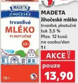 Kaufland MADETA Jihočeské mléko nabídka