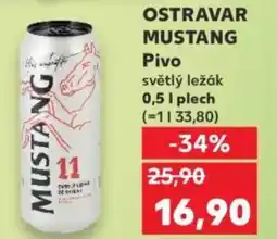 Kaufland OSTRAVAR MUSTANG Pivo světlý ležák nabídka