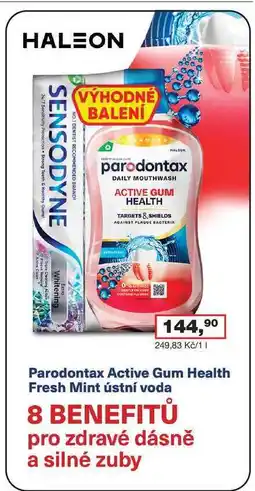 Ráj drogerie Parodontax Active Gum Health Fresh Mint ústní voda 1 ks nabídka