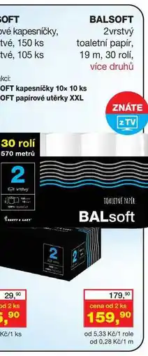 Ráj drogerie BALSOFT 30 rolí nabídka