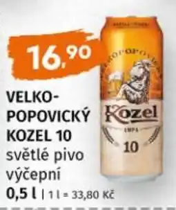 Trefa Velkopopovický kozel 10 světlé pivo výčepní nabídka