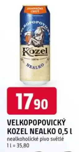Trefa Velkopopovický kozel nealko 0,5 | nealkoholické pivo světlé nabídka