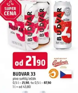 Trefa Budvar 33 pivo světlý ležák nabídka