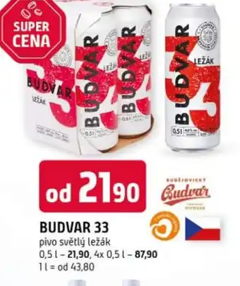 Trefa Budvar 33 pivo světlý ležák nabídka