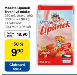 Tesco Madeta Lipánek Trvanlivé mléko nabídka