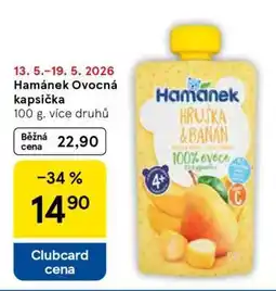 Tesco Hamánek ovocná kapsička nabídka