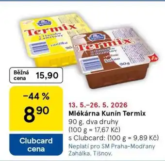 Tesco Mlékárna Kunín Termix nabídka