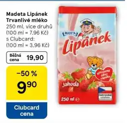 Tesco Madeta Lipánek Trvanlivé mléko nabídka